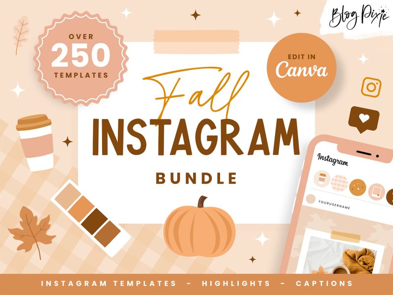 Fall Instagram templates to edit in Canva