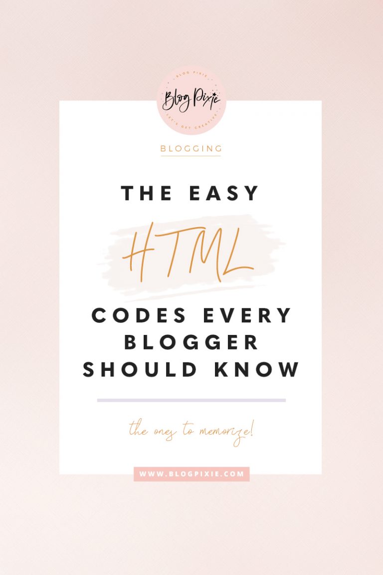 Easy HTML Codes For Bloggers