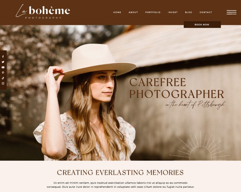 wix website template for photographers