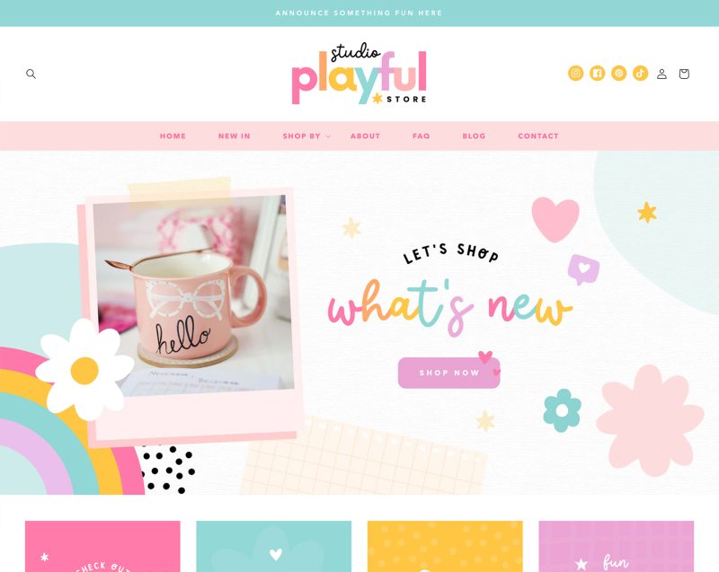 Rainbow Shopify theme template called Studio Playful by Blog Pixie