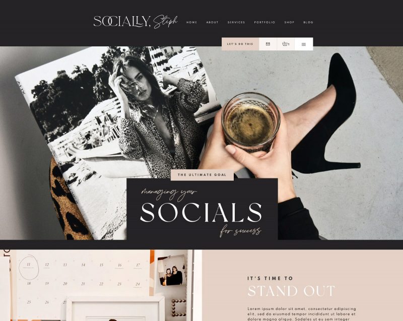 wix website template social media manager