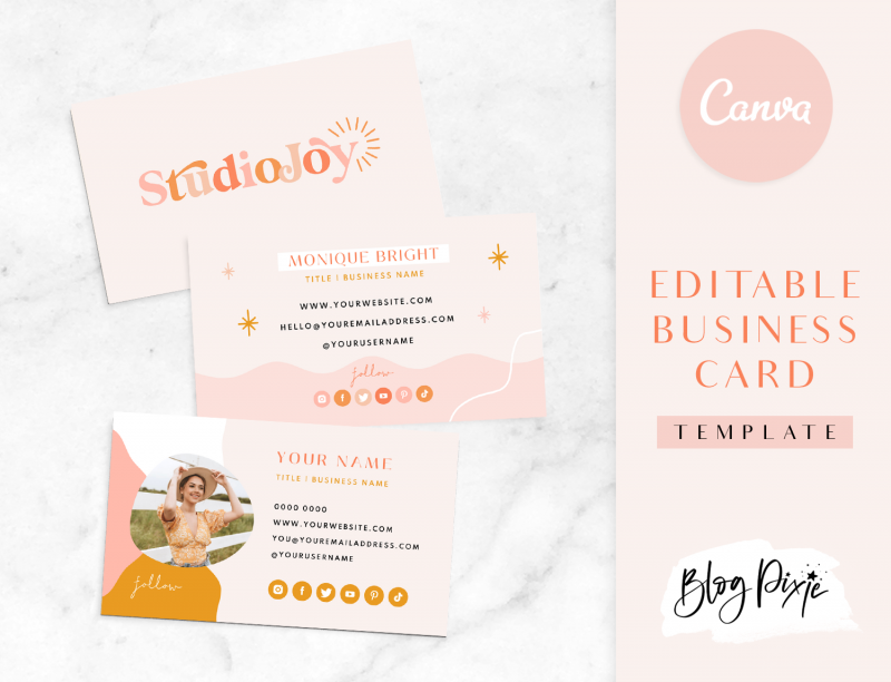 colorful business card template canva