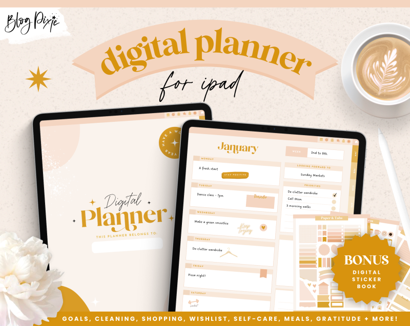Digital Planner for Goodnotes on iPad in boho colors