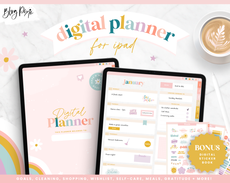 Digital planner and stickers for Goodnotes