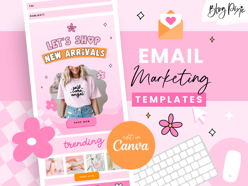 pink email marketing templates