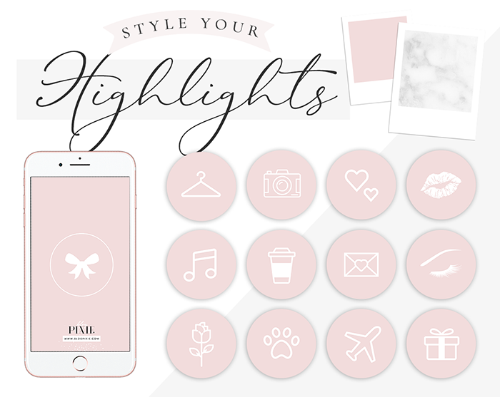 instagram highlight icons pink