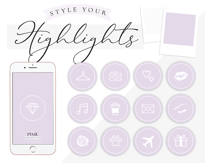 instagram highlight icons lilac purple