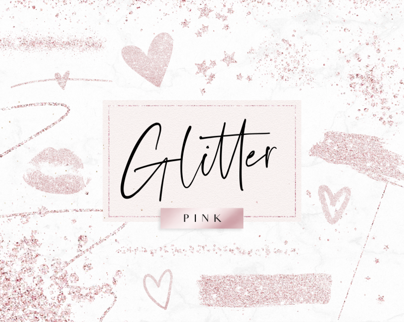 pink glitter clip art