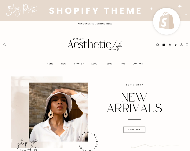 Shopify theme aesthetic white