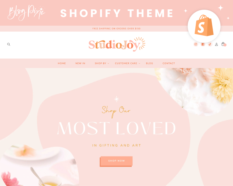 Shopify theme template pink