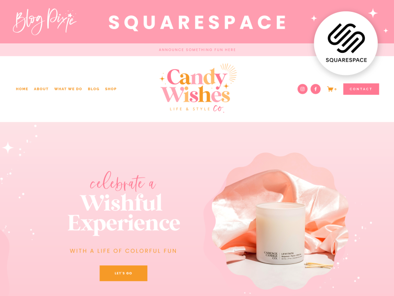 Squarespace website template pink