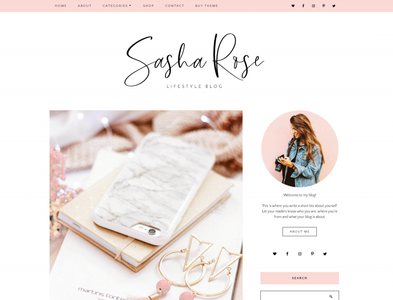 sasha rose wordpress theme